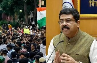 Dharmendra Pradhan at a public event amid Cockroach Janta Party protests over NEET paper leak