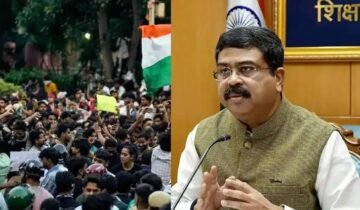 Dharmendra Pradhan at a public event amid Cockroach Janta Party protests over NEET paper leak