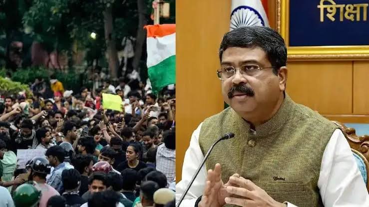 Dharmendra Pradhan at a public event amid Cockroach Janta Party protests over NEET paper leak